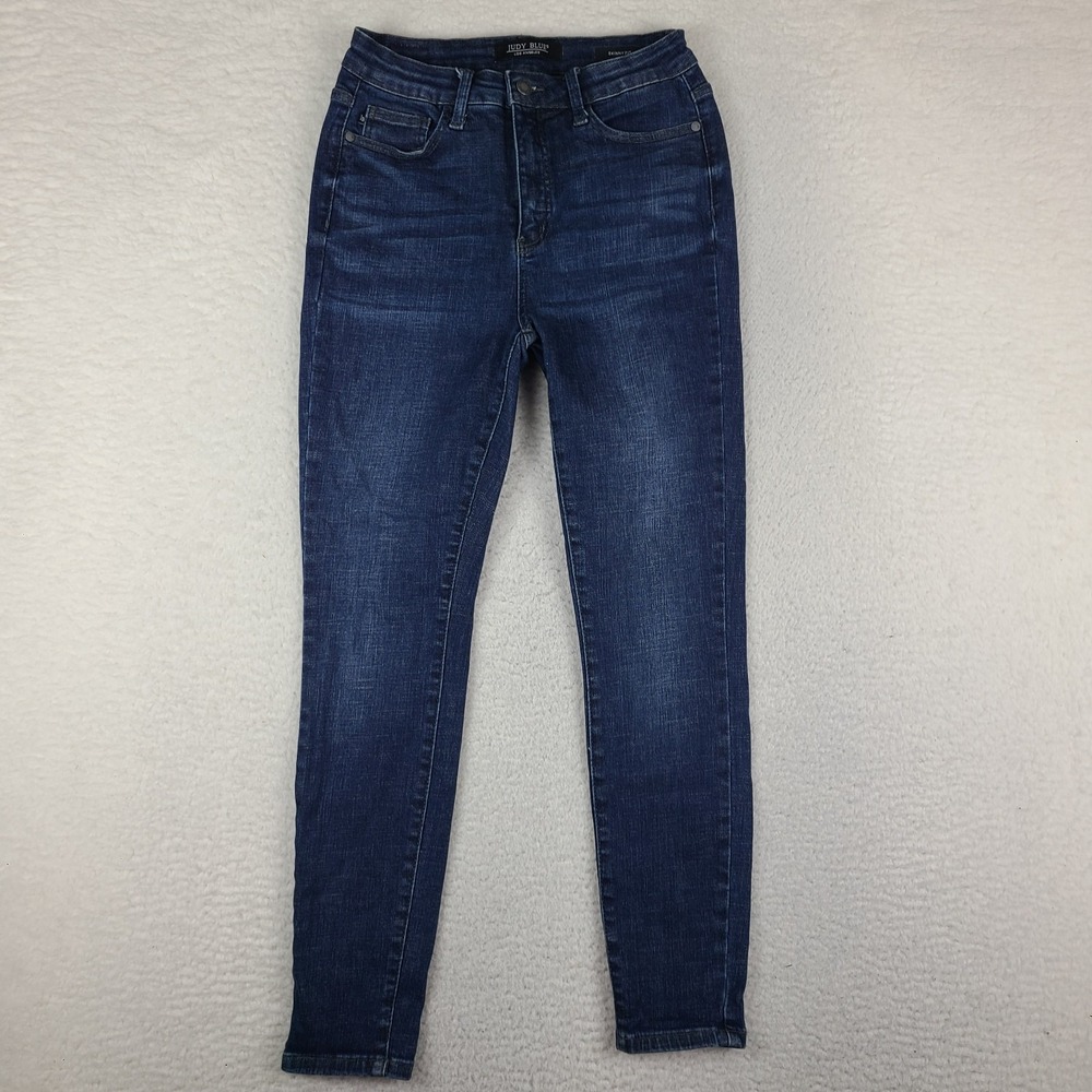 Judy Blue Jeans Womens 7/28 Blue Skinny Fit High Waist Dark Wash Denim JB88326